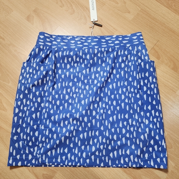 NWT Chico's Zenergy UPF Neema Pebble 3-Pocket Blue Pullon Skort Size 4 Small - Picture 7 of 16